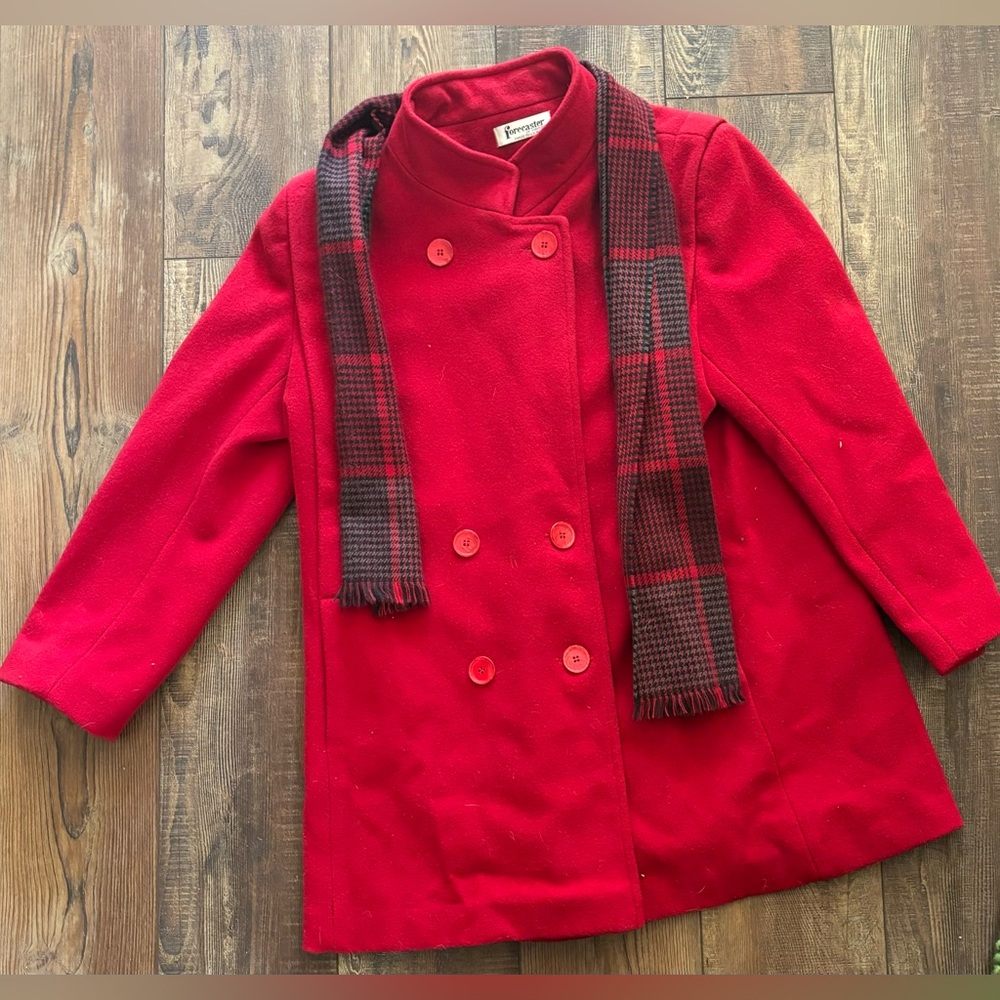 Vintage Red Peacoat
